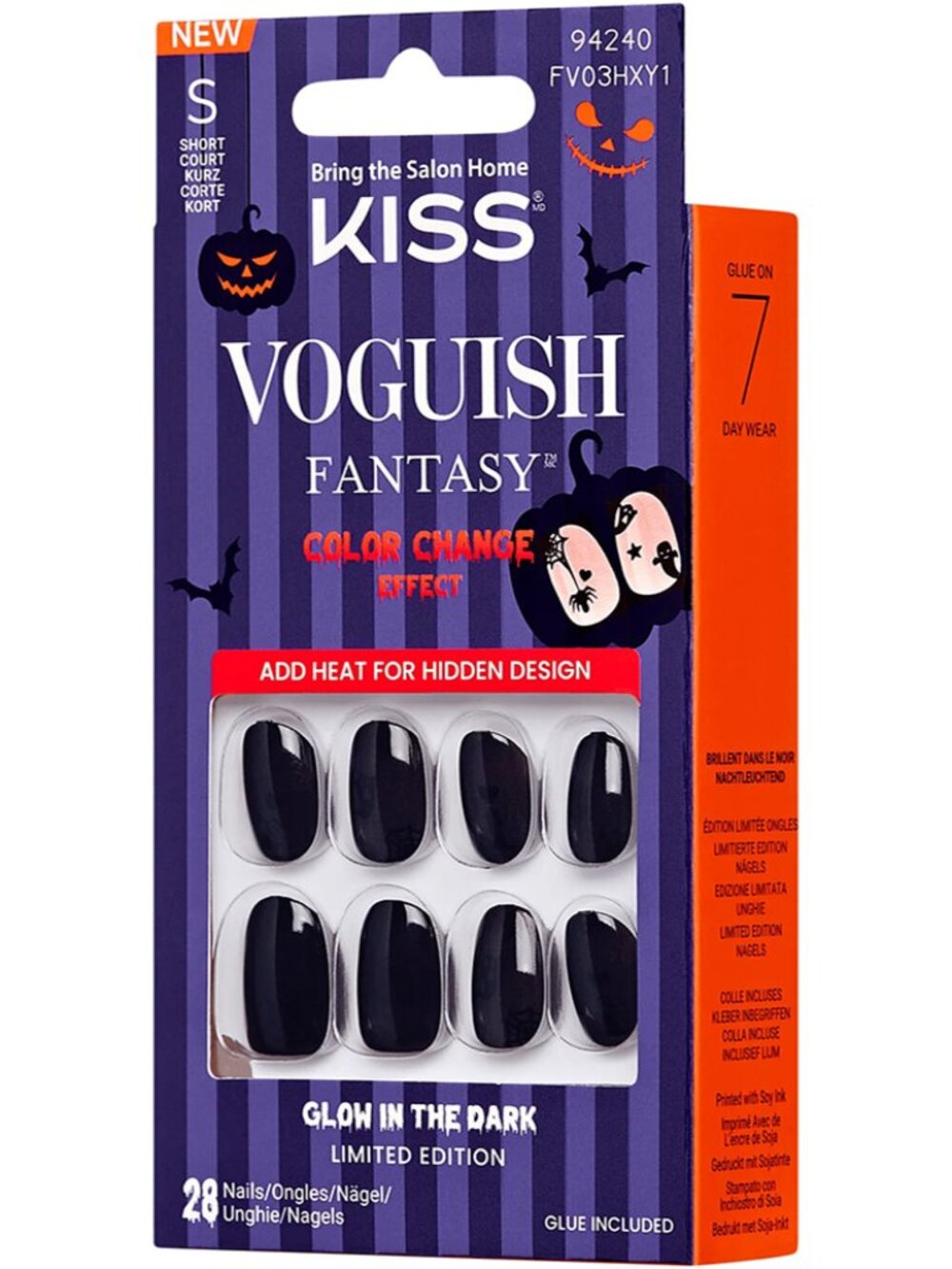 KISS Voguish Fantasy Glow-In-The-Dark Halloween Press On Glue Nails - Better